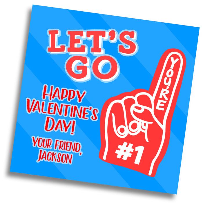 #1 Fan Foam Finger Valentine Card