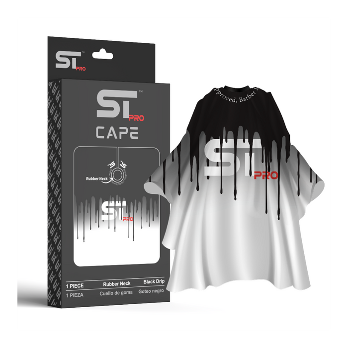 Supreme Trimmer Barber black drip Cape with Retail Packaging