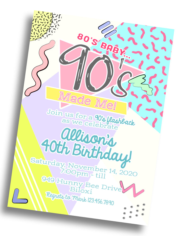 90s Flashback Birthday Invitation