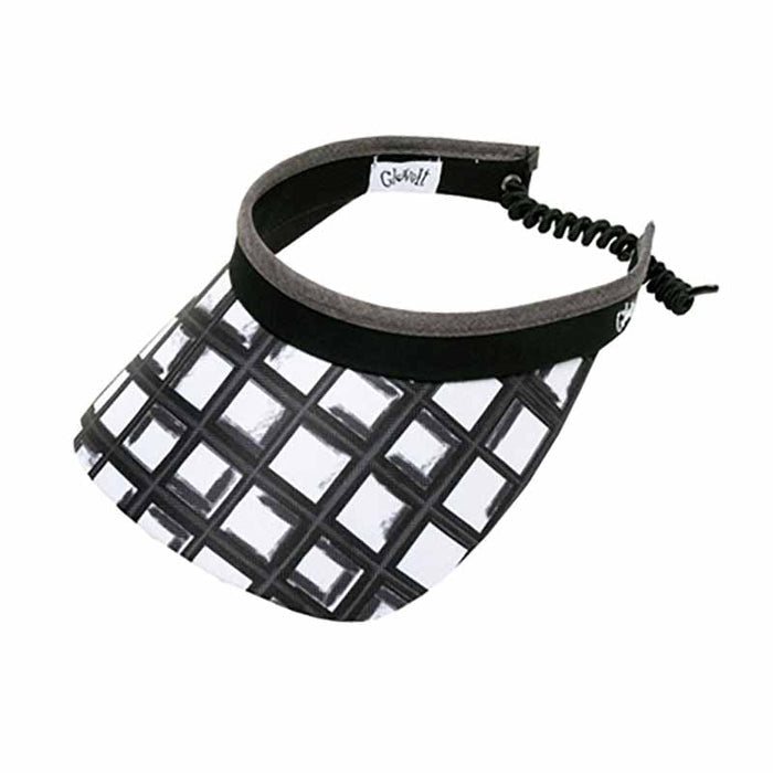 Abstract Pane Golf Sun Visor with Coil Lace by GloveIt Visor Cap GloveIt V270 Black / White