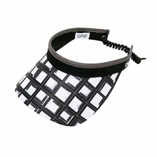 Abstract Pane Golf Sun Visor with Coil Lace by GloveIt Visor Cap GloveIt V270 Black / White