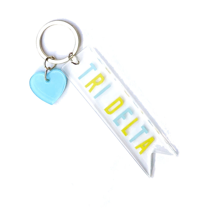 Acrylic Heart Keychain - Delta Delta Delta