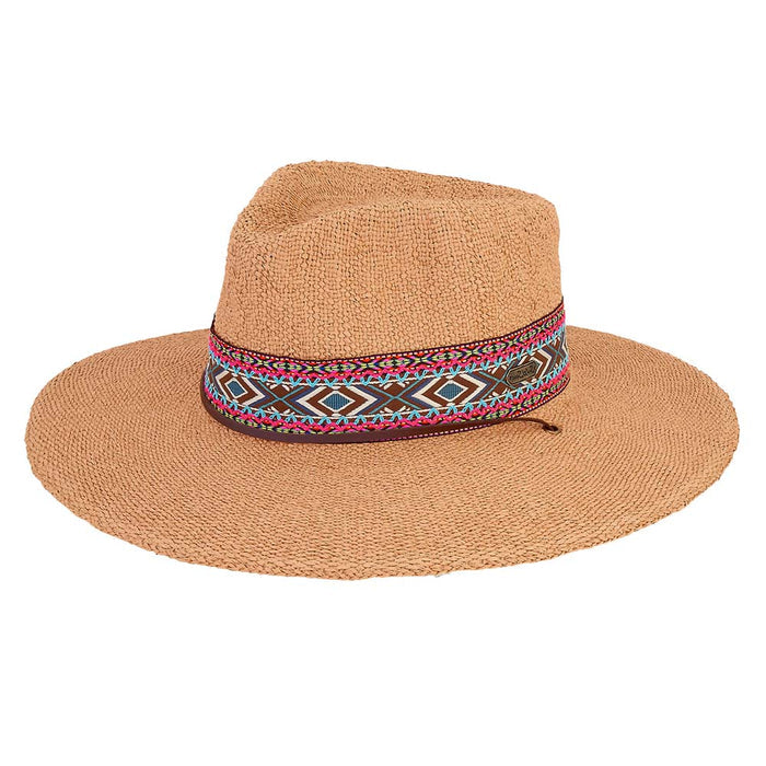 Adeline Bangkok Toyo Straw Safari with Tribal Band - Sun 'N' Sand Hats Safari Hat Sun N Sand Hats