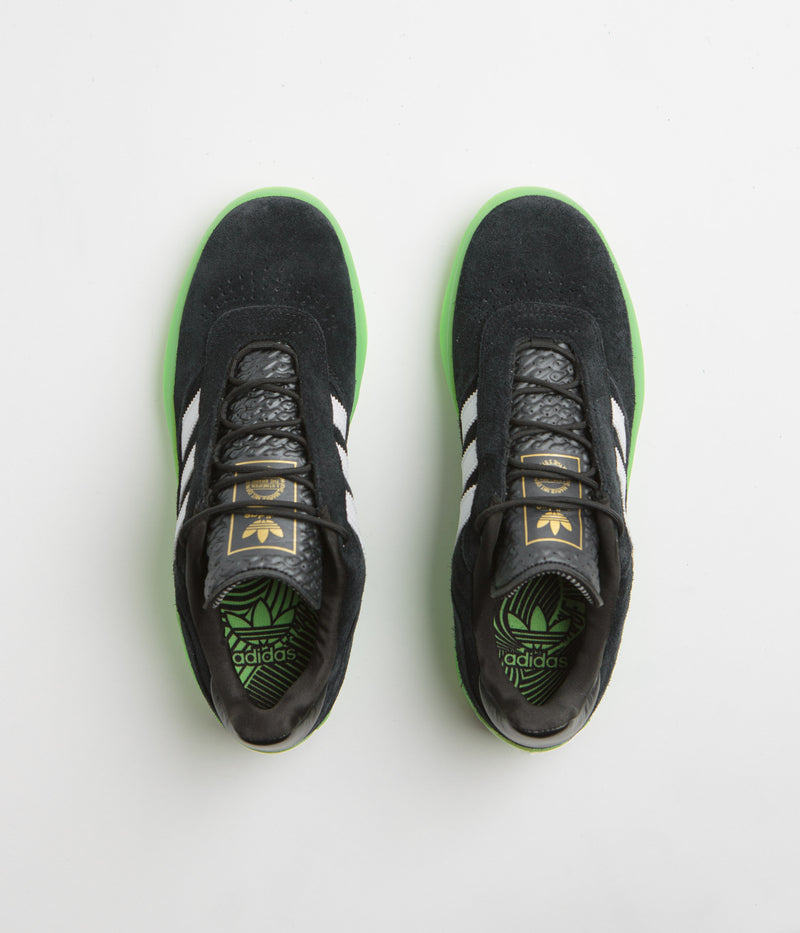 Adidas Puig Shoes in Core Black and FTWR White / Semi Solar Green
