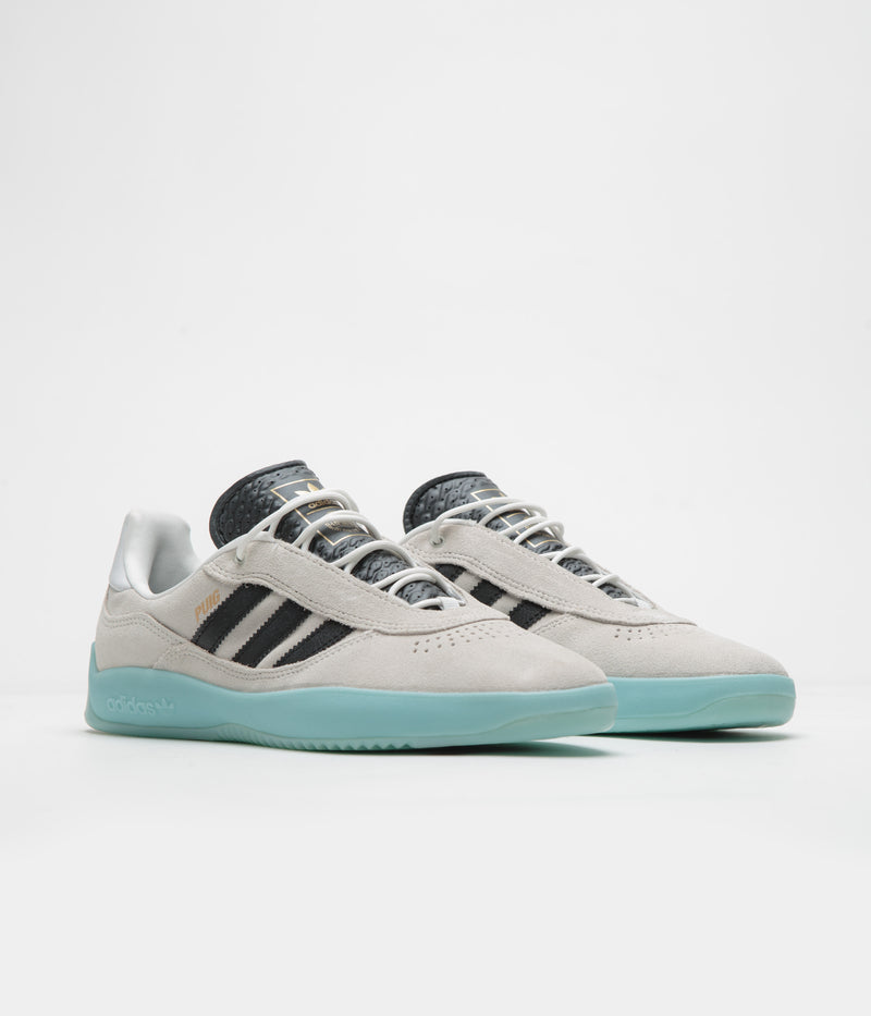 Adidas Puig Shoes in Crystal White and Core Black / Light Aqua