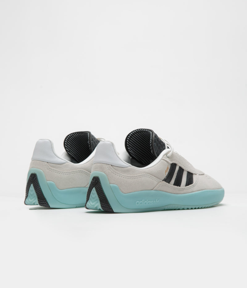 Adidas Puig Shoes in Crystal White and Core Black / Light Aqua