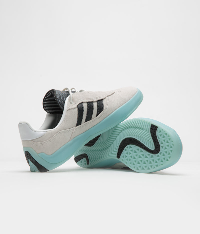 Adidas Puig Shoes in Crystal White and Core Black / Light Aqua
