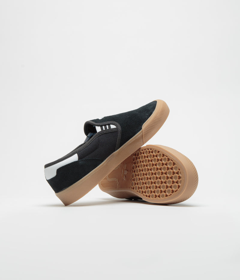 Adidas Shmoofoil Slip Shoes in Core Black and FTWR White / Gum4