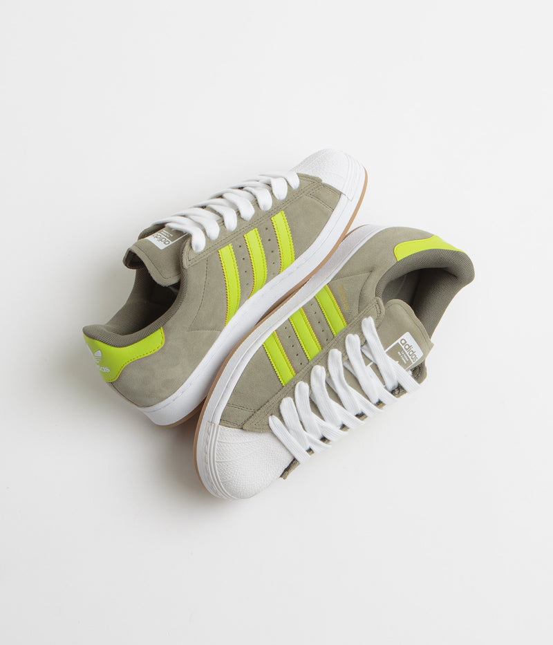 Adidas Superstar ADV Shoes in Olive Strata and Semi Solar Yellow / Gold Metallic
