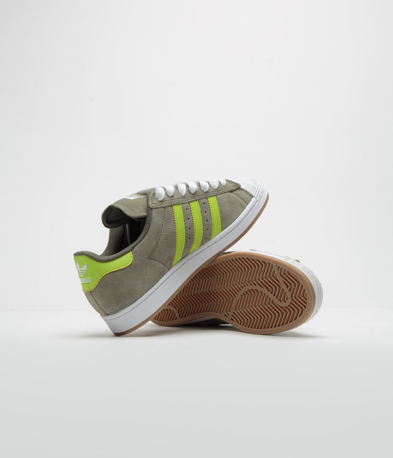 Adidas Superstar ADV Shoes in Olive Strata and Semi Solar Yellow / Gold Metallic