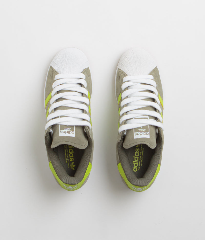 Adidas Superstar ADV Shoes in Olive Strata and Semi Solar Yellow / Gold Metallic