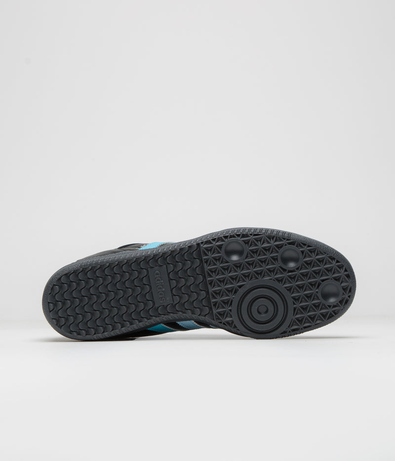 Adidas x Black Sheep x Charlotte FC Samba ADV Shoes in Core Black and FTWR White / Ice Blue