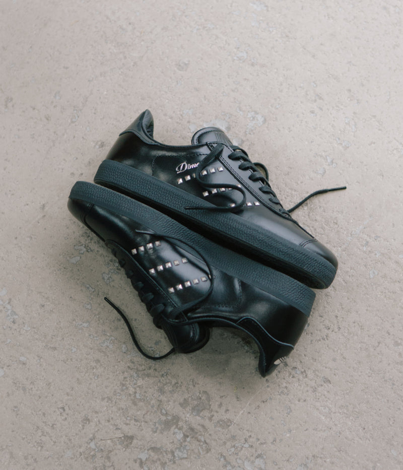 Adidas x Dime Gazelle ADV Shoes in Core Black and Silver Metallic / Carbon