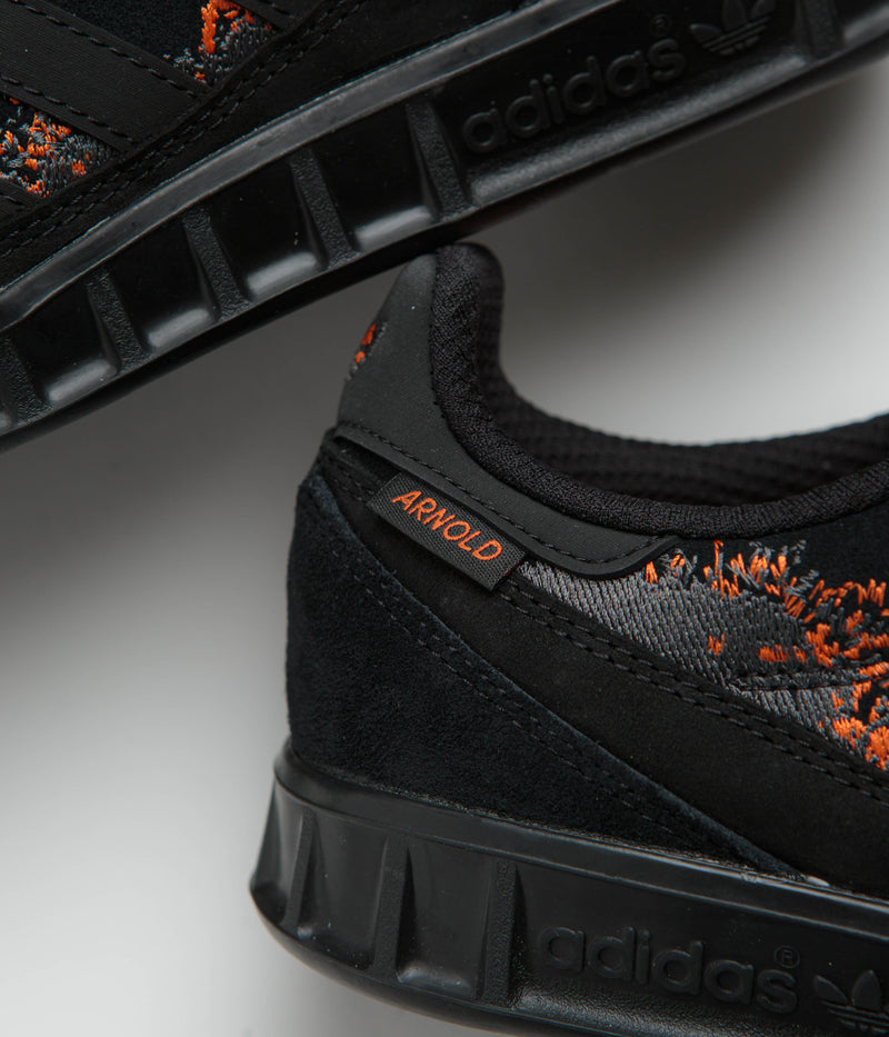 Adidas x Mike Arnold Handball Top Shoes in Core Black and Core Black / Semi Impact Orange