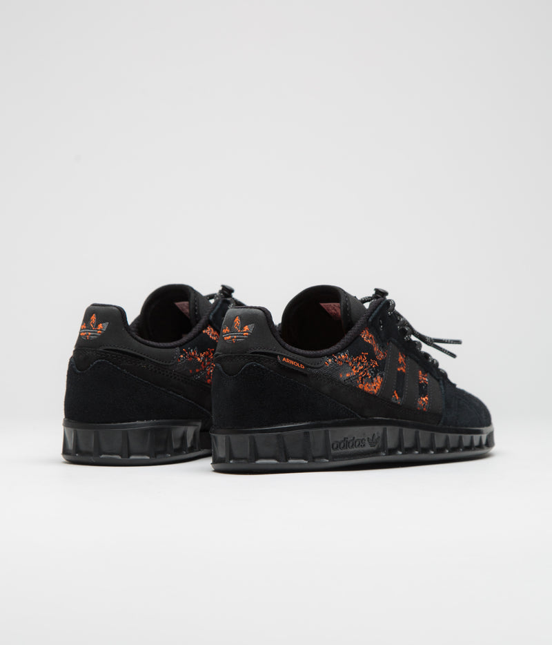 Adidas x Mike Arnold Handball Top Shoes in Core Black and Core Black / Semi Impact Orange