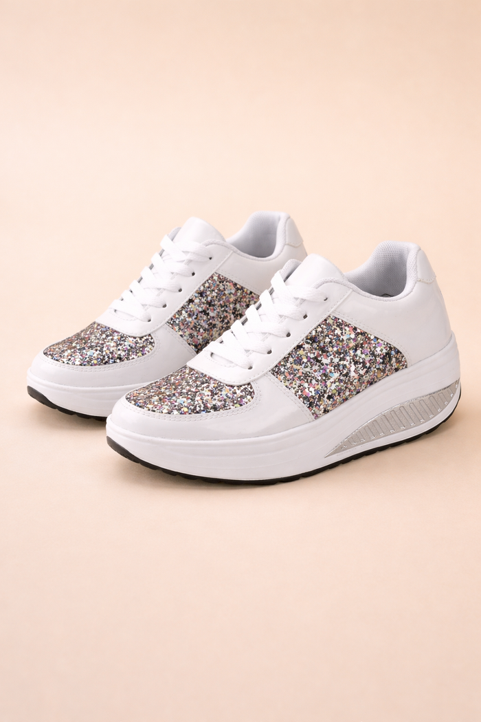 Adrianna | Women’s Stylish Glitter Platform Sneakers with All-Day Comfort