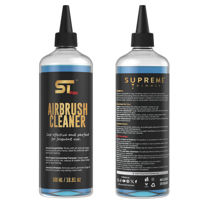 Supreme Trimmer Airbrush Cleaner Front and Back View
