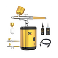 Supreme Trimmer Professional Airbrush Gun Kit Gold with Accessories