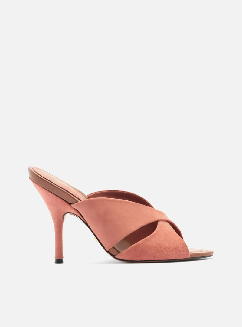 Amelia High Stiletto Leather Mule Sandals R/26