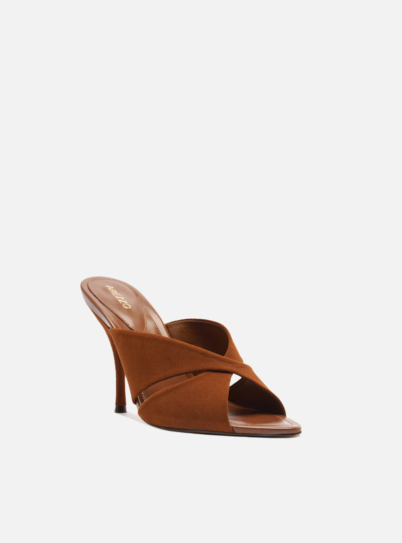 Amelia High Stiletto Leather Mule Sandals R/26
