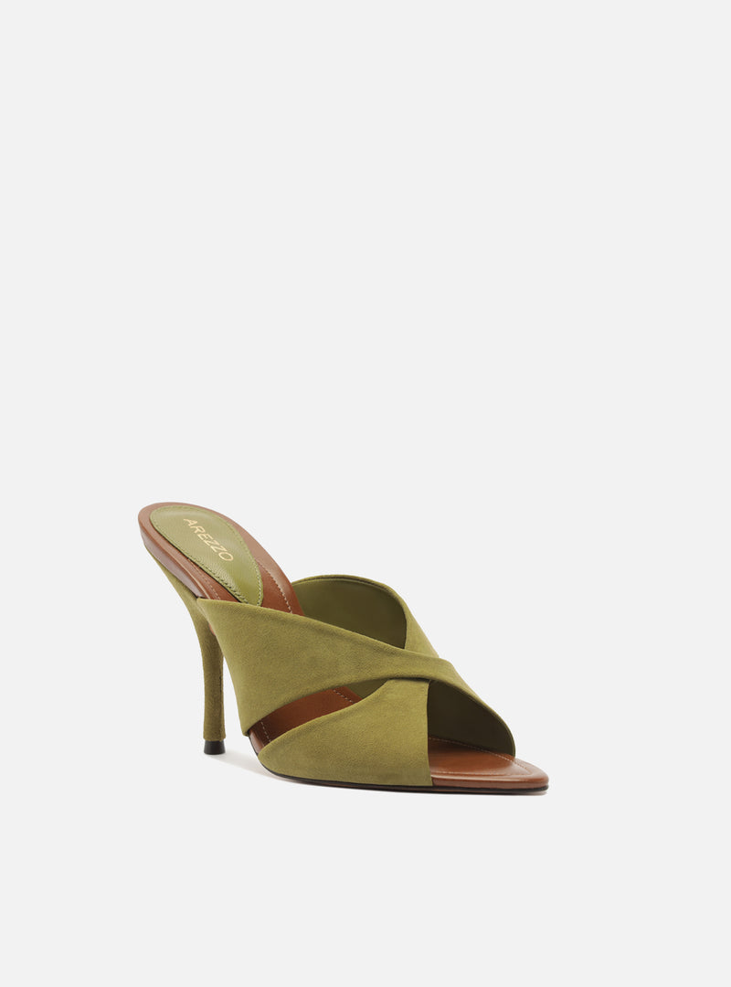 Amelia High Stiletto Leather Mule Sandals R/26