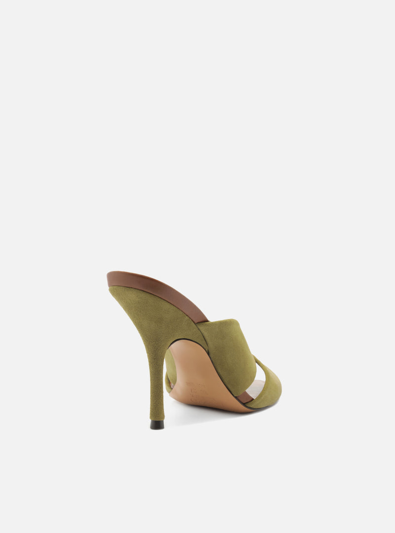 Amelia High Stiletto Leather Mule Sandals R/26