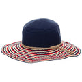Americana Shapeable Ribbon Crusher Floppy Hat - Boardwalk Style Floppy Hat Boardwalk Style Hats DA1715 Navy OS