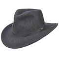 Anchorage Crushable Water Repellent Wool Felt Outback Hat - Scala Hats Safari Hat Scala Hats DF49-CHAR2 Charcoal Medium (57 cm)