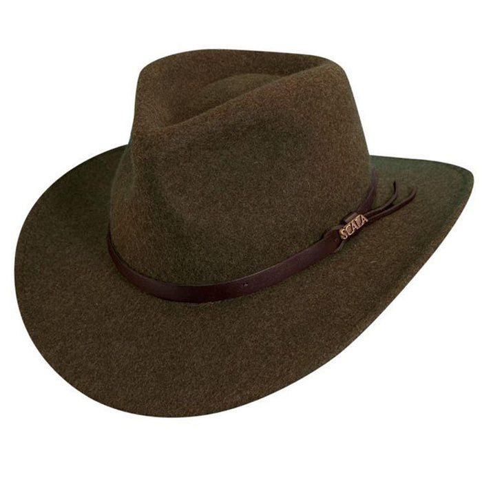 Anchorage Crushable Water Repellent Wool Felt Outback Hat - Scala Hats Safari Hat Scala Hats