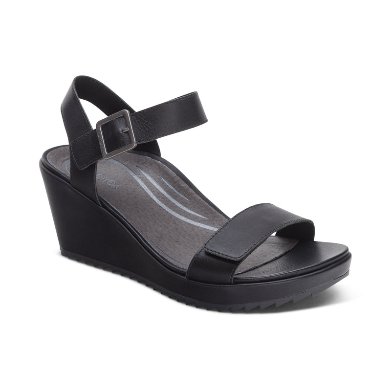 Andrea Quarter Strap Wedge  #color_black