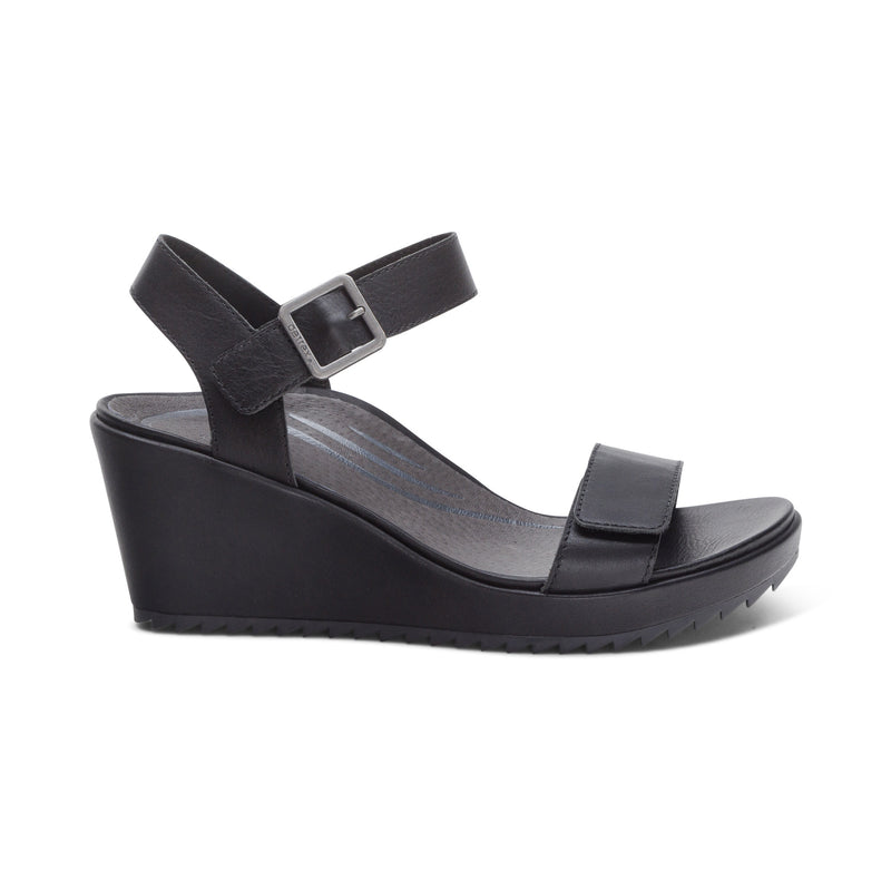 Andrea Quarter Strap Wedge  #color_black