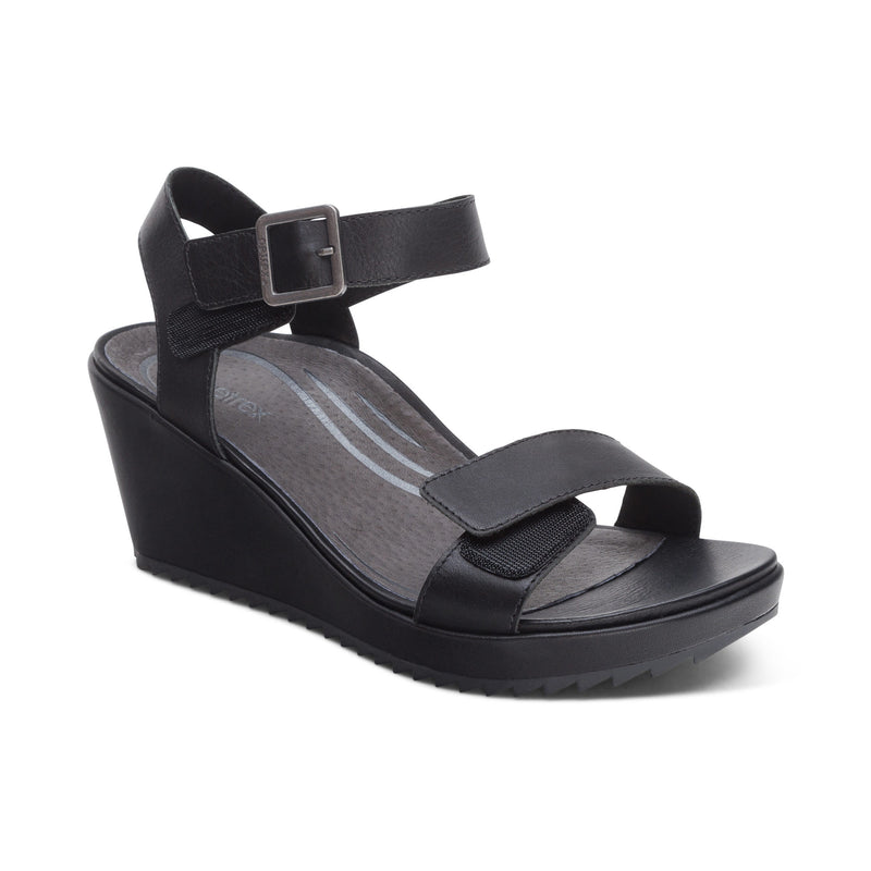 Andrea Quarter Strap Wedge  #color_black