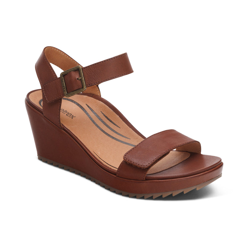 Andrea Quarter Strap Wedge  #color_walnut