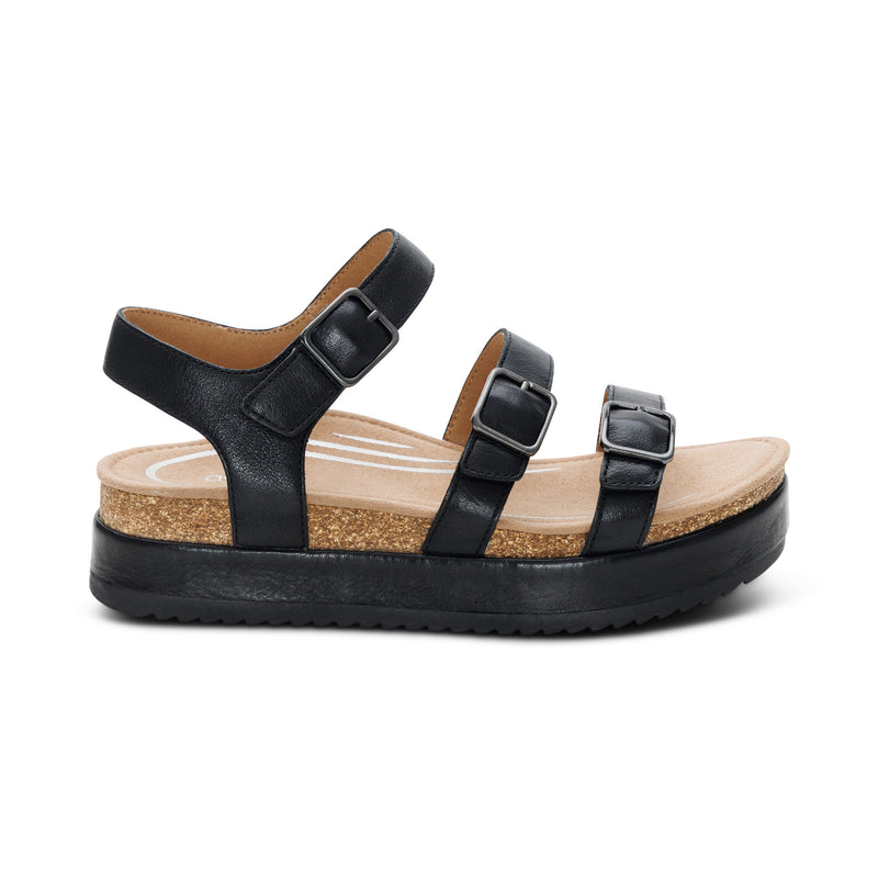 Aria Adjustable Double Band Sandal #color_black