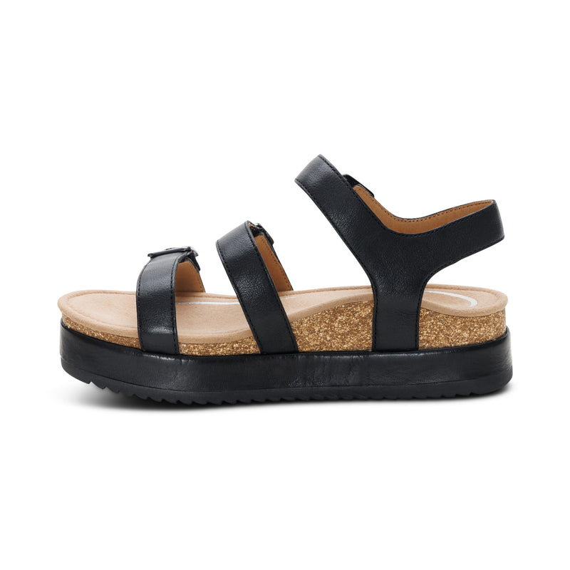 Aria Adjustable Double Band Sandal #color_black