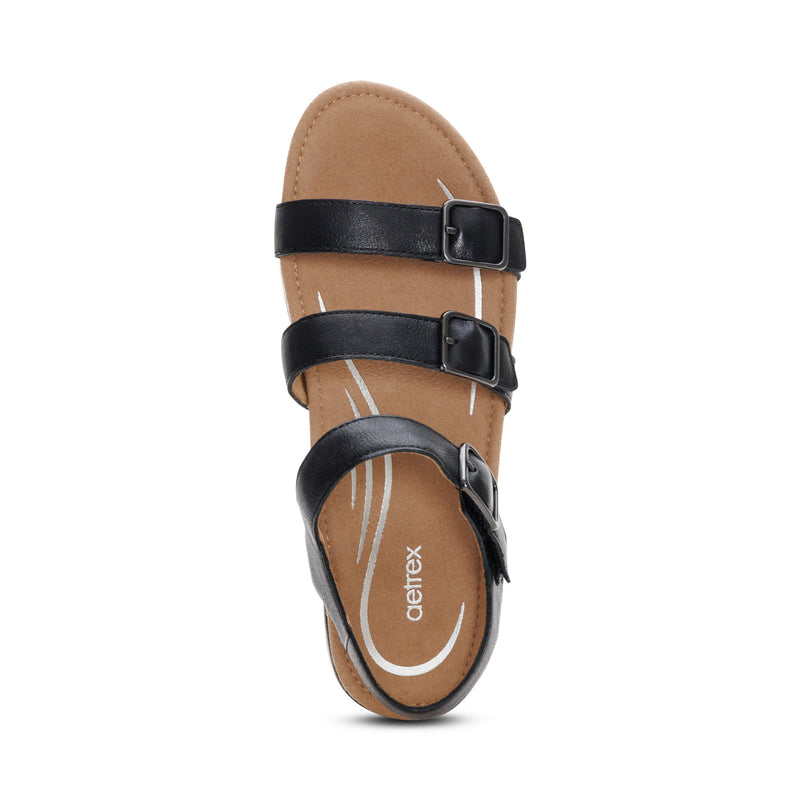 Aria Adjustable Double Band Sandal #color_black