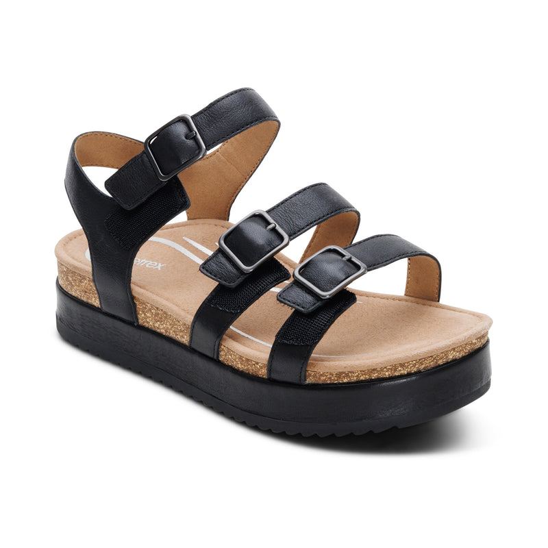 Aria Adjustable Double Band Sandal #color_black