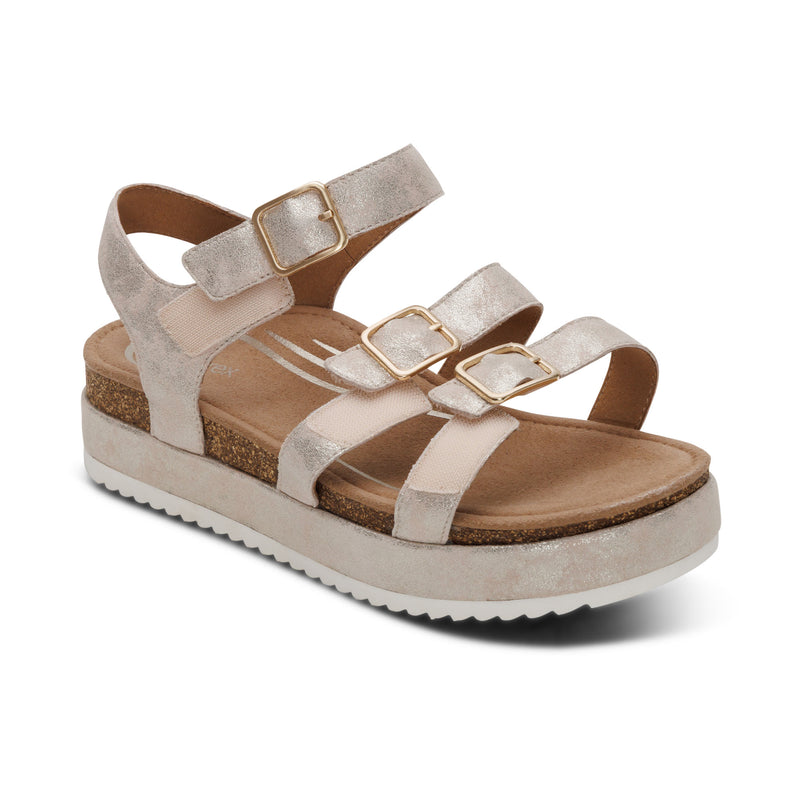 Aria Adjustable Double Band Sandal #color_champagne