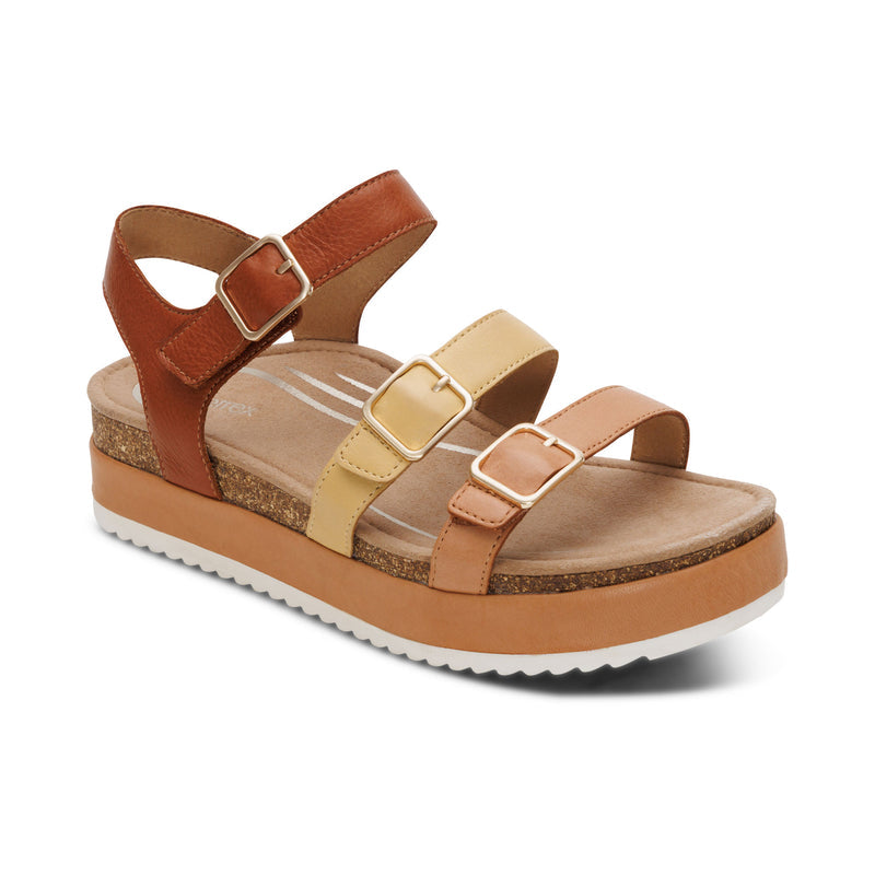 Aria Adjustable Double Band Sandal #color_sand multi