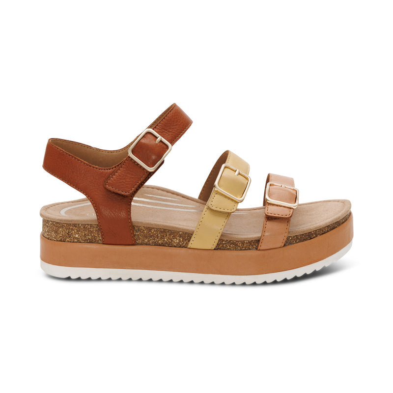 Aria Adjustable Double Band Sandal #color_sand multi
