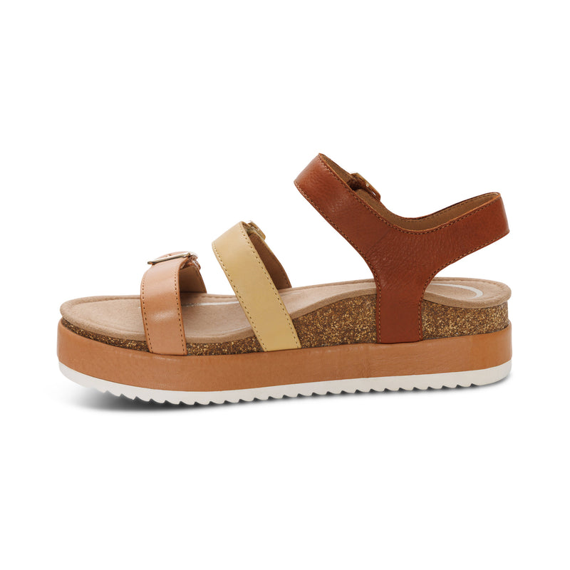 Aria Adjustable Double Band Sandal #color_sand multi