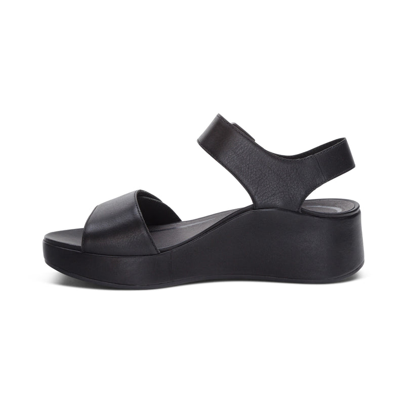 Ariel Adjustable Quarter Strap Wedge  #color_black