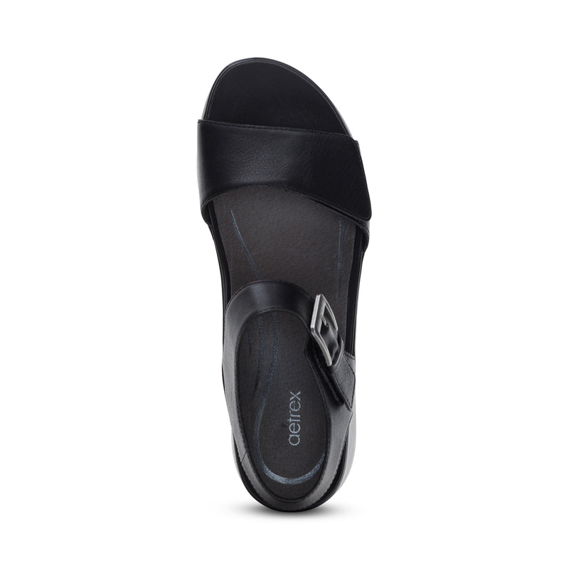 Ariel Adjustable Quarter Strap Wedge  #color_black