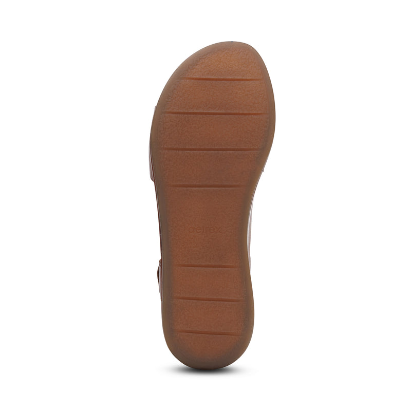 Ariel Adjustable Quarter Strap Wedge  #color_dark-brown