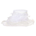 Asymmetrical Brim Flower Organza Hat Dress Hat Something Special LA HTO2003WH White