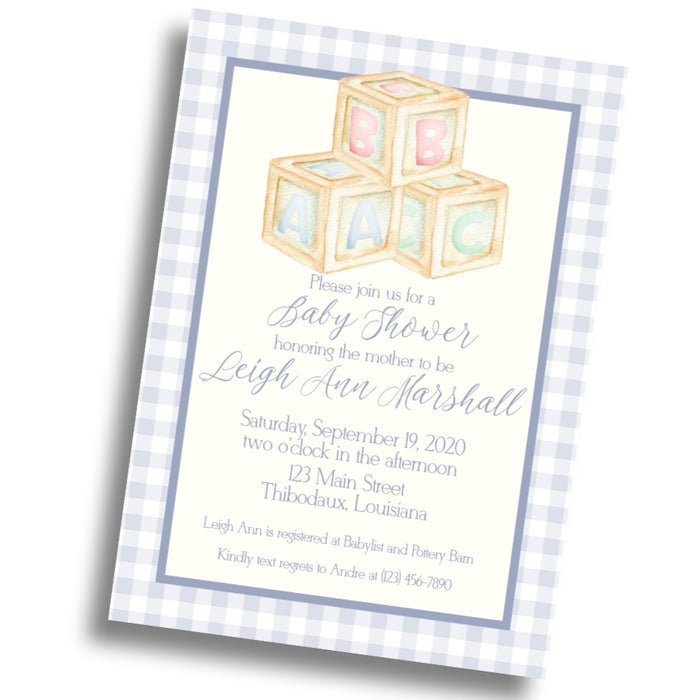 Baby Blocks Shower Invitation