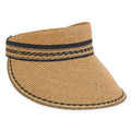 Bakua Large Straw Visor Hat Elastic Back - Sun 'N' Sand Hats Visor Cap Sun N Sand Hats HH2884B Tan OS