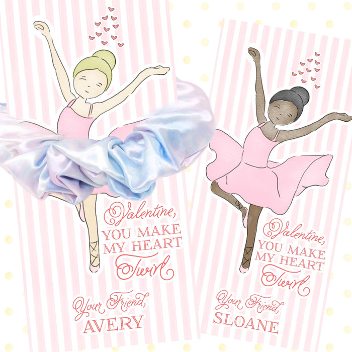 Ballerina Valentine Card - PRINTABLE