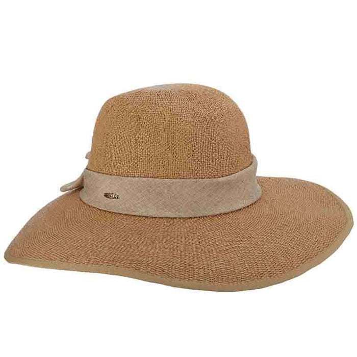 Bangkok Toyo Split Brim Summer Floppy Hat - Scala Hats Wide Brim Sun Hat Scala Hats LT209-TOA Toast