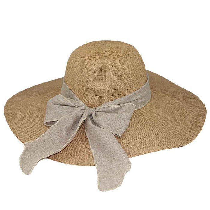 Bangkok Toyo Straw Beach Hat - Jeanne Simmons Hats Wide Brim Sun Hat Jeanne Simmons Accessories JS1365TAN Tan